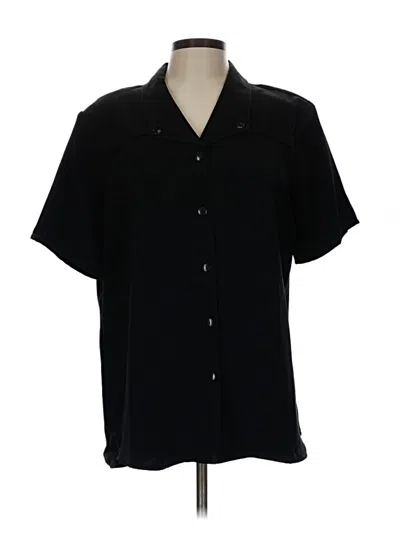 Pre-owned Maggie Sweet Short Sleeve Button Down Shirt In Black
