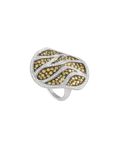 Maggioro 18k 4.24 Ct. Tw. Diamond & Sapphire Ring In Gray