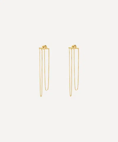 Maggoosh 10ct Gold Currents Cross Chain Drop Earrings