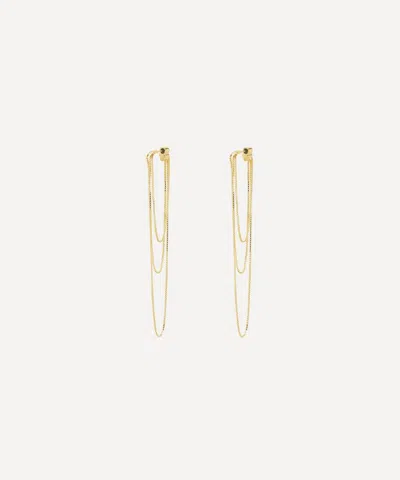 Maggoosh 10ct Gold Nighttime Box Chain Drop Earrings
