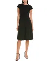 Maggy London Cap Sleeve Fit-and-flare Dress In Black