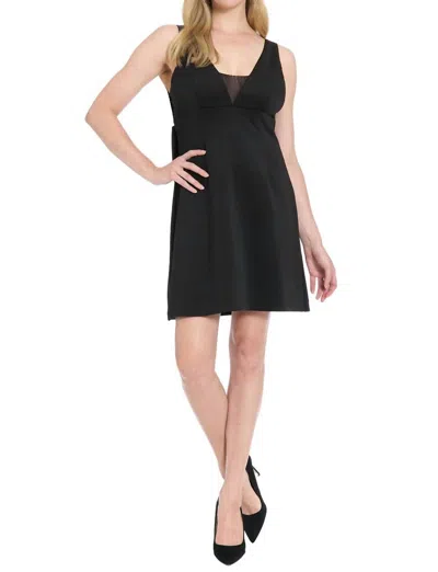 Maggy London A Line Mini Dress With Embellished Bow In Black