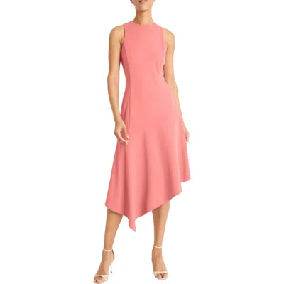 Maggy London Scuba Crepe Sleeveless Midi Dress In Pink