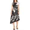 Maggy London Asymmetric Hem Midi Dress In Black