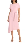 Maggy London Asymmetric Hem Midi Dress In Shell Pink