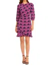 Maggy London Berry Print Dress In Pink Fan Print In Multi