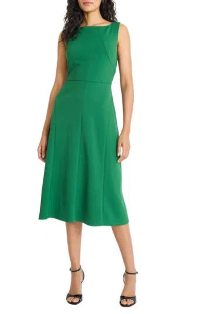 Maggy London Boat Neck Sleeveless Fit & Flare Dress