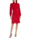 Maggy London Long Sleeve Sheath Dress In Red