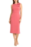 Maggy London Bow Sleeveless Midi Dress In Pink