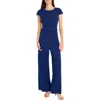 Maggy London Cap Sleeve Belted Jumpsuit In Beacon Blue