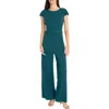 Maggy London Cap Sleeve Belted Jumpsuit In Deep Lagoon