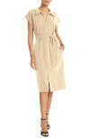 Maggy London Collared Midi A-line Dress In Irish Cream