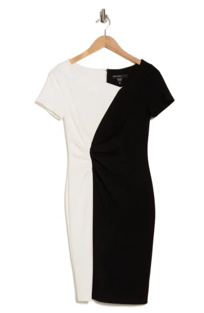 Maggy London Colorblock Bodycon Dress In Black/ White