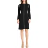 Maggy London Contrast Long Sleeve Sheath Dress In Black