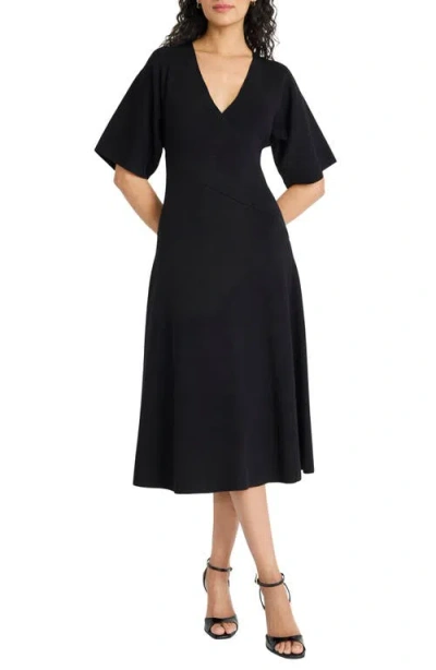 Maggy London Dolman Sleeve A-line Midi Dress In Black