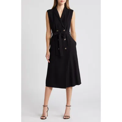 Maggy London Double Breasted Midi Blazer Dress In Black