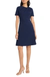 Maggy London Women's Solid Asymmetric-neck Flared Dress In Navy Blazer