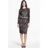 Maggy London Embroidered Lace Overlay Midi Dress In Black