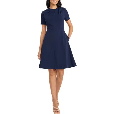 Maggy London Fit & Flare Dress In Blue