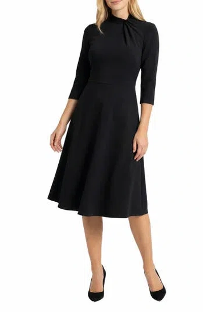 Maggy London Fit & Flare Midi Dress In Black