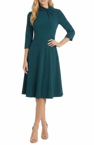 Maggy London Fit & Flare Midi Dress In Deep Teal