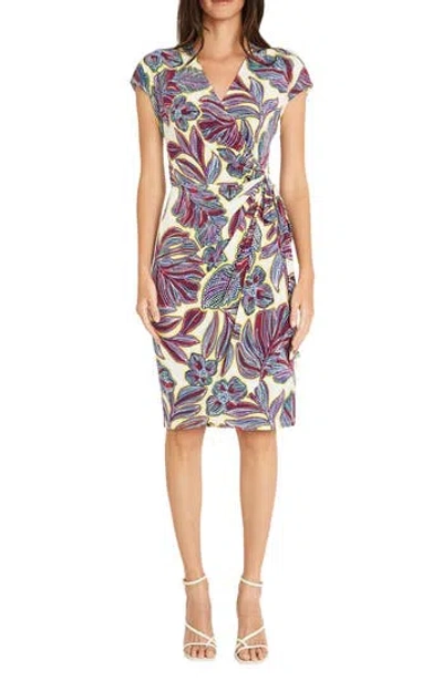 Maggy London Wrap Dress In Purple