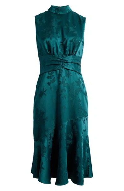 emerald green floral satin dress Tanya Taylor | Daphne Dress | Emerald Multi main image 1