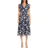 Maggy London Midi Dress In Navy/black/white
