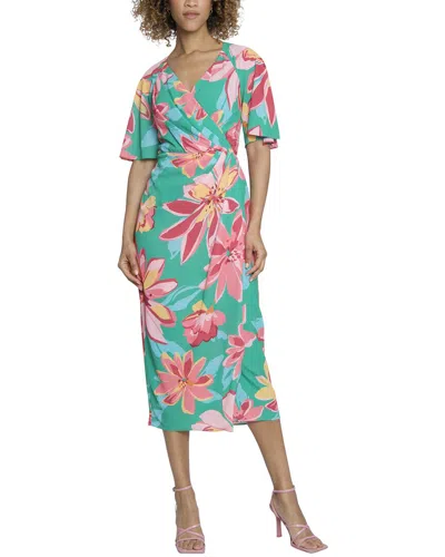 Maggy London Freesia Floral Midi Dress In Green