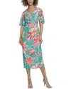 Maggy London Womens Floral Print Polyester Bodycon Dress In Green