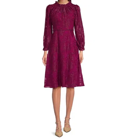 Maggy London Fuschia Burnout Dress In Purple