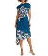 Maggy London Floral Print Asymmetric Dress In Multi
