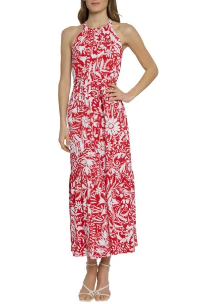Maggy London High Neck Maxi Dress In Bright Red