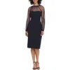 Maggy London Illusion Lace Long Sleeve Cocktail Dress