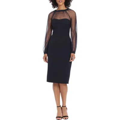 MAGGY LONDON MAGGY LONDON ILLUSION LACE LONG SLEEVE COCKTAIL DRESS