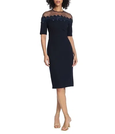 Maggy London Illusions Dress In Navy In Blue