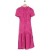 Maggy London Jacquard Midi Dress In Fuchsia