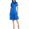 Maggy London Jacquard Midi Dress In Nautical Blue