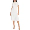 Maggy London Jacquard Midi Dress In White