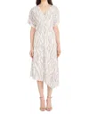 Maggy London Karoline Print Midi Dress In Ivory/charcoal