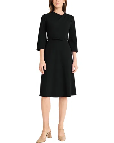 Maggy London Knee Length Scuba Crepe Dress In Black