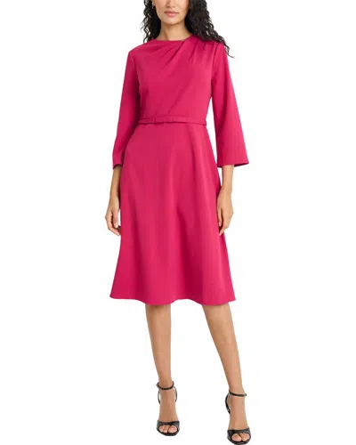 Maggy London Knee Length Scuba Crepe Dress In Sangria