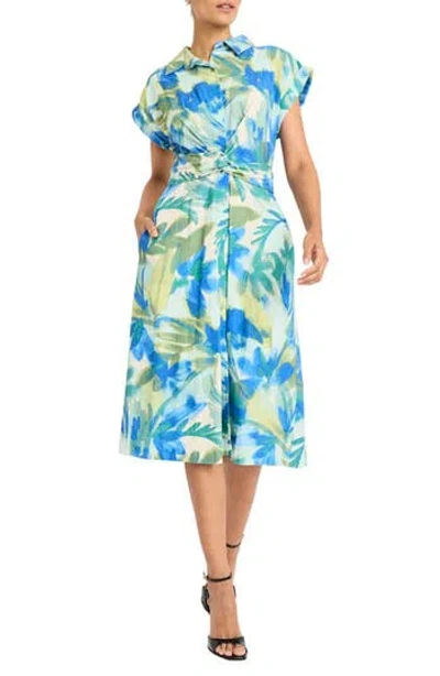 MAGGY LONDON MAGGY LONDON LINEN BLEND SHIRTDRESS