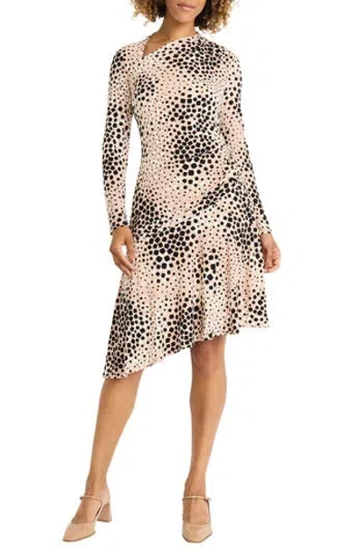 MAGGY LONDON MAGGY LONDON LONG SLEEVE ASYMMETRIC MIDI DRESS