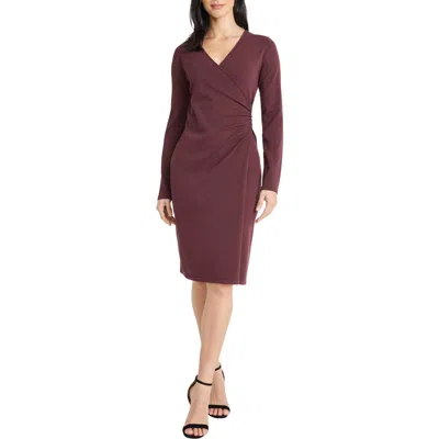 Maggy London Long Sleeve Midi Sweater Dress In Brown