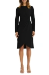 Maggy London Long Sleeve Tulip Dress In Black