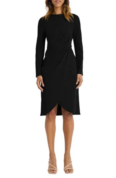Maggy London Long Sleeve Tulip Dress In Black