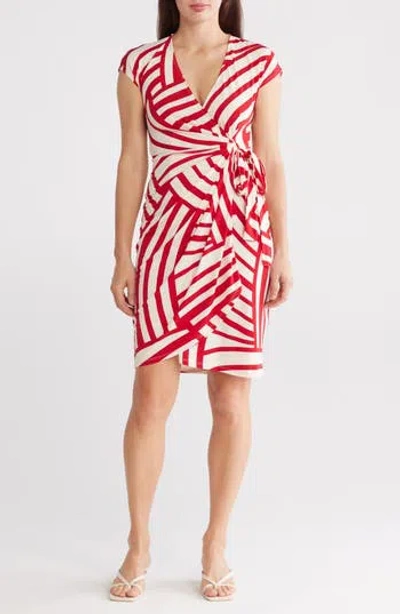 Maggy London Matte Jersey Wrap Dress In Red