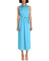 Maggy London Sleeveless Collared Midi Dress In Cendre Blue