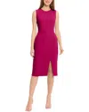 Maggy London Womens Pintuck Knee Length Wrap Dress